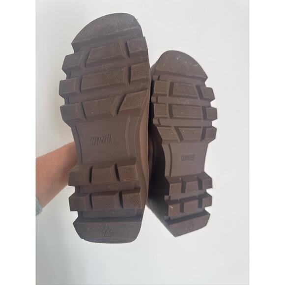 COUGAR Villa Waterproof Leather Platform Ankle Boots - Brown US 9 - Picture 4 of 6